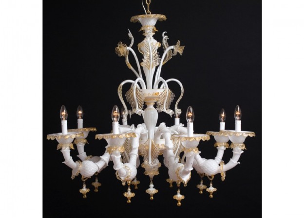 Handicraft Venetian chandelier REZZONICO Murano glass artistic works